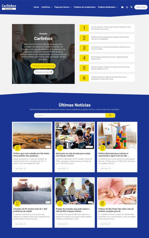 Modelo de site para você candidato político, vereador, prefeito ou deputado