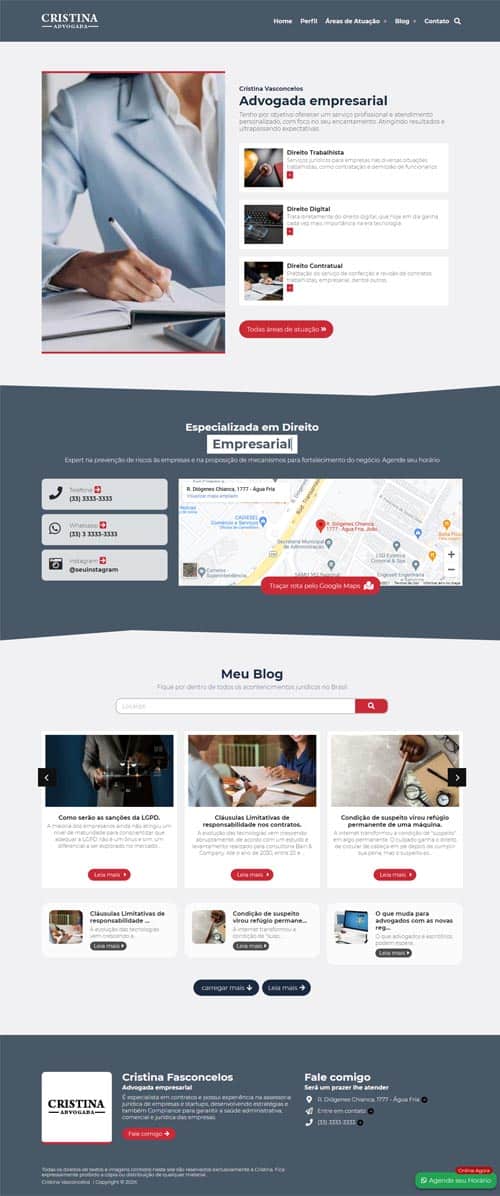 Modelo de site jurídico para advogados autônomos e escritórios de advocacia