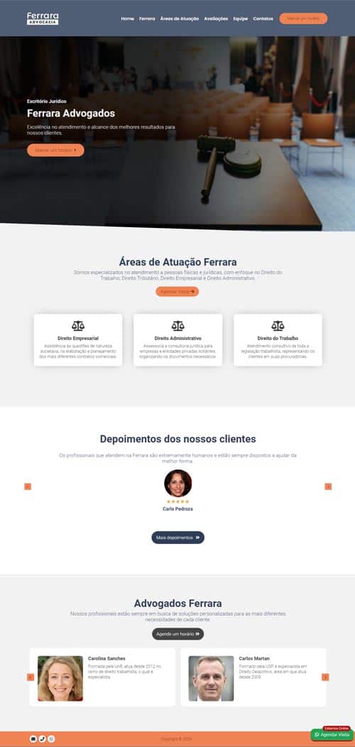 Modelo de Site para escritórios de advocacia e advogados associados