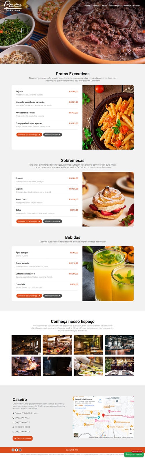 Modelo de Site para Restaurante, pizzaria, churrascaria, lanchonete e hamburgueria