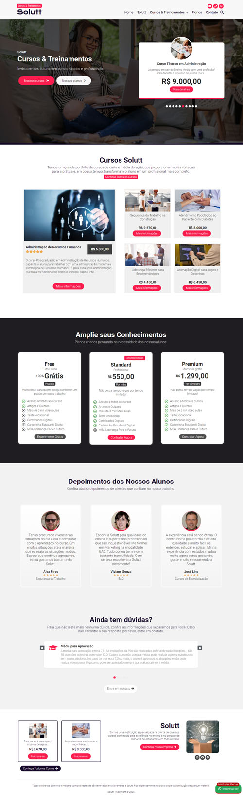 Página inicial completa