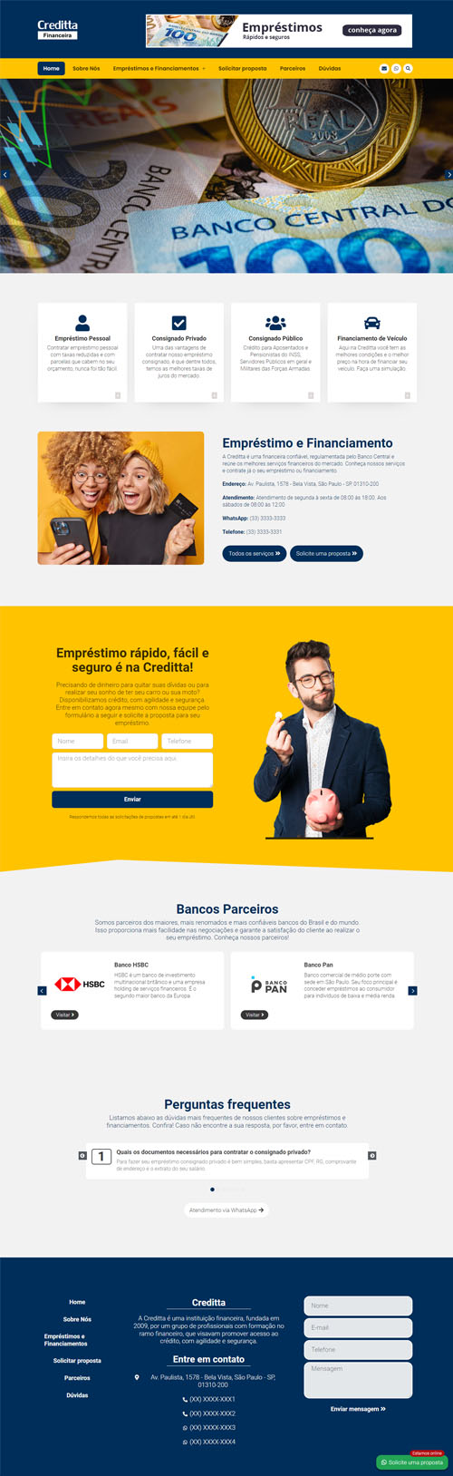 Página inicial completa