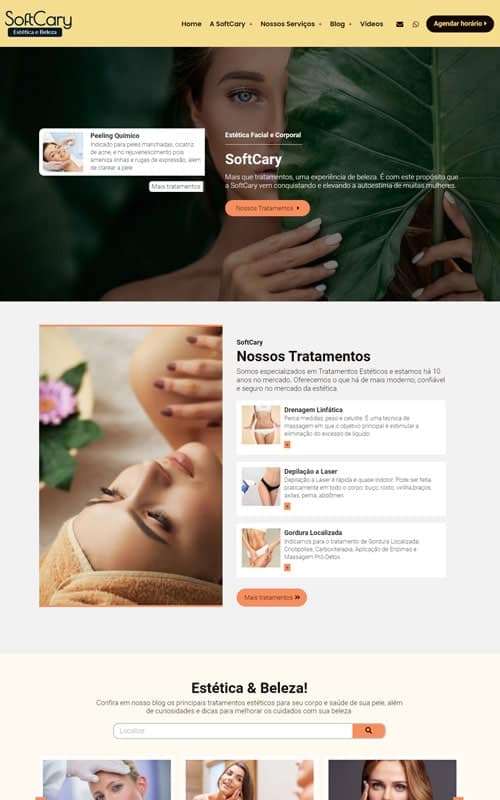 Página inicial do site