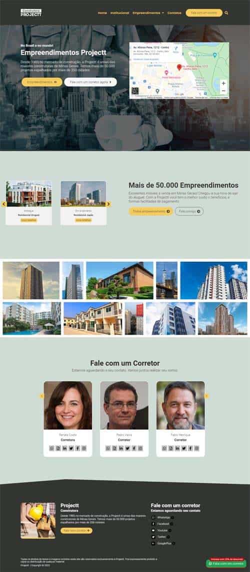 Modelo de site para Construtoras e Incorporadoras