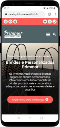Modelo de site com Catálogo para empresas de brindes personalizados e brindes corporativos
