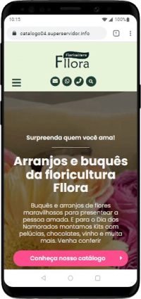 Modelo de site com Catálogo para floriculturas, empresas de flor e produtores de flores