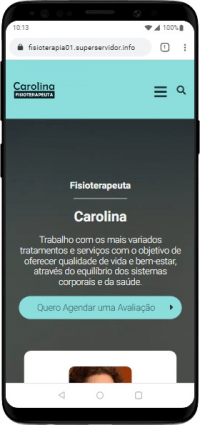 Modelo de site para fisioterapeutas, clínicas de fisioterapia e studios de pilates