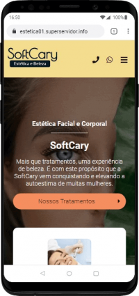 Página inicial pelo celular