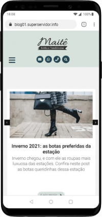Modelo de site com blog de moda