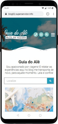 Modelo de site com blog de viagens
