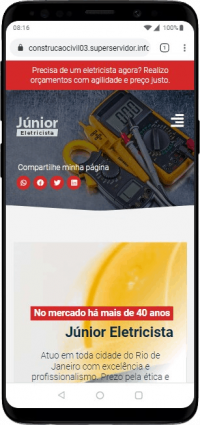 Modelo de site para eletricista autônomo e empresas de eletricistas